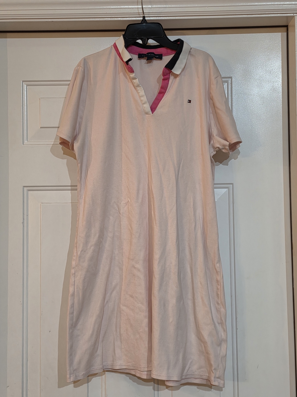 Tommy Hilfiger Pink Polo Shirt Dress with Contrast Trim